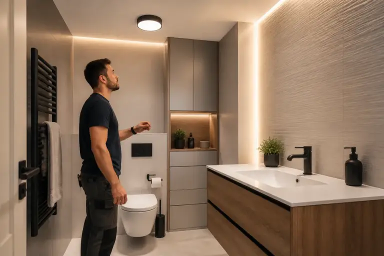Iluminatul ieftin pentru baie care arată atent proiectat