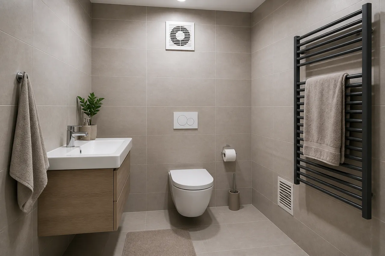 ventilație eficientă pentru baie fără fereastră și prevenirea condensului