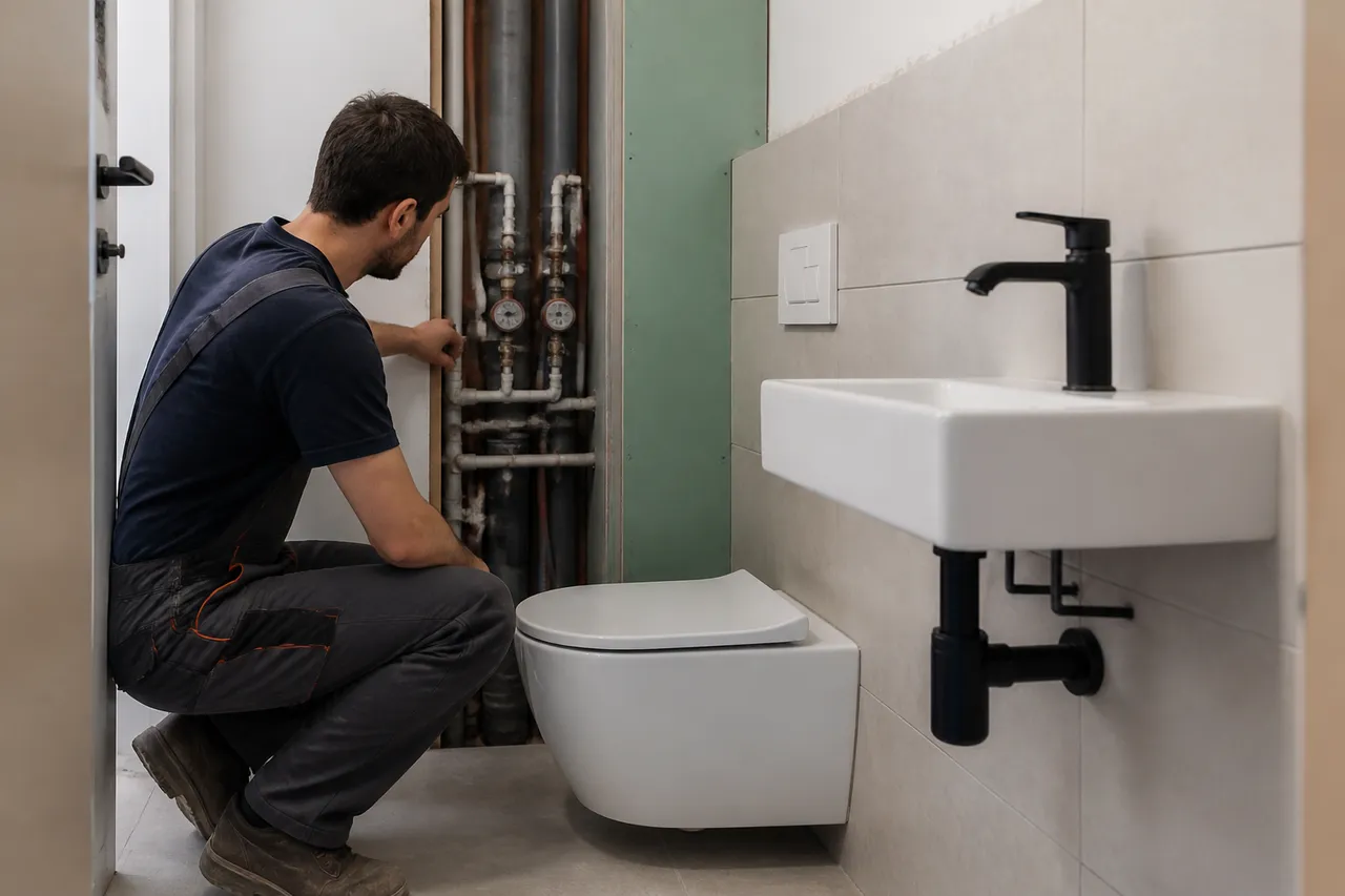 Baia din apartamentul de bloc și limitele unei renovări bine gândite