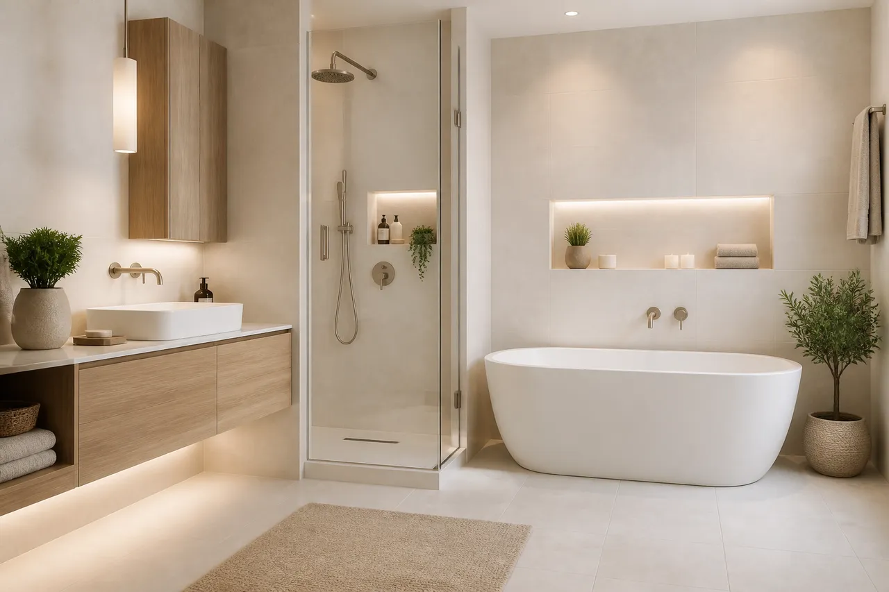 Cadă sau cabină de duș într-o baie mică alegerea care păstrează confortul