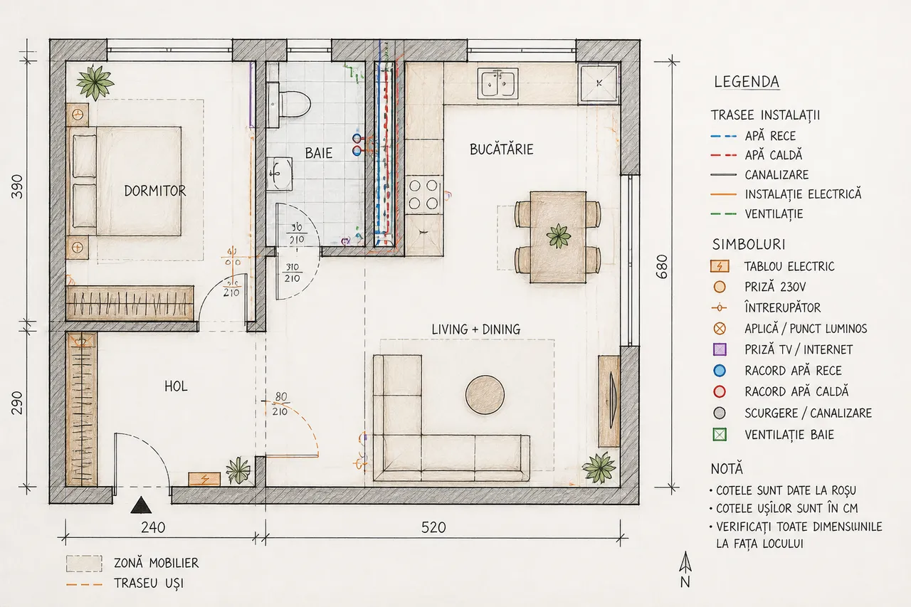 compartimentare apartament fără mutarea băii