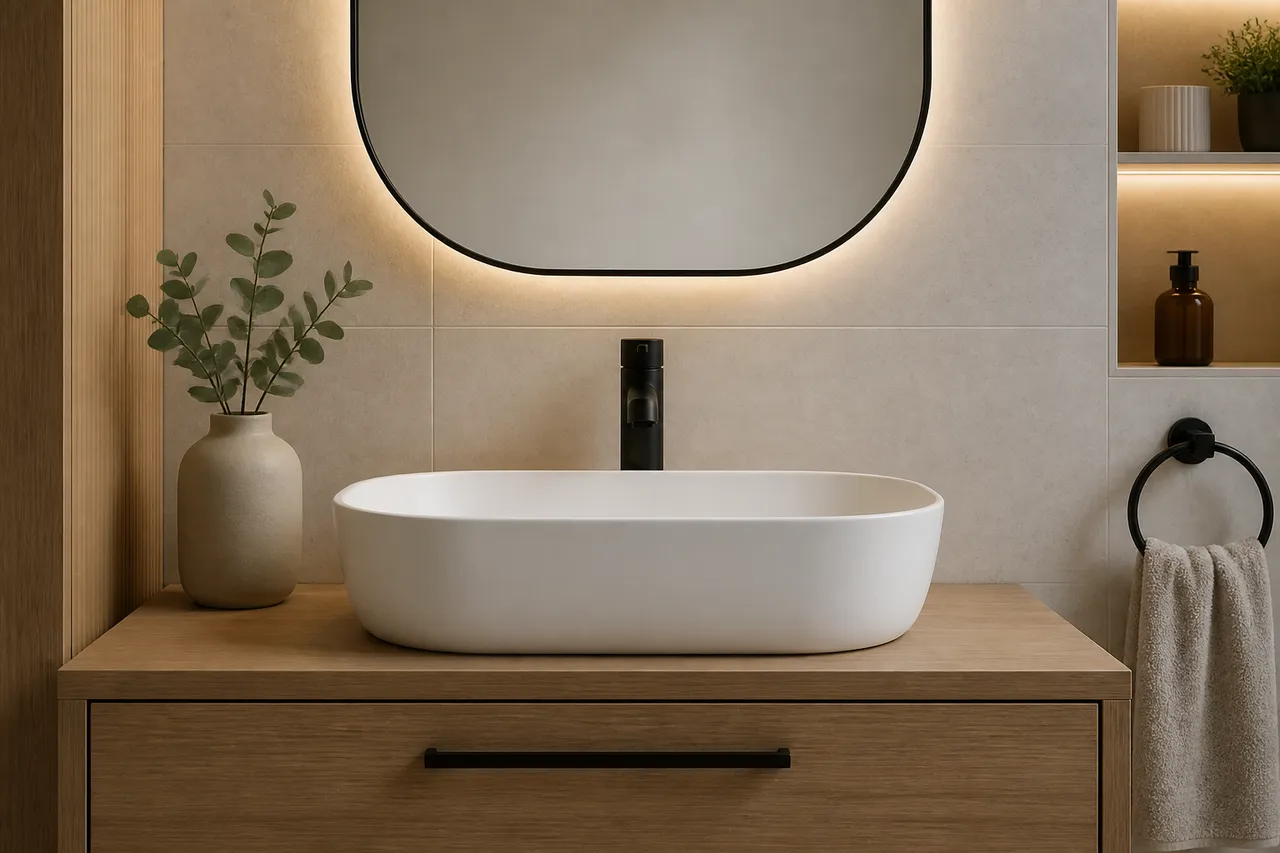 compatibilitate lavoar mobilier și oglindă