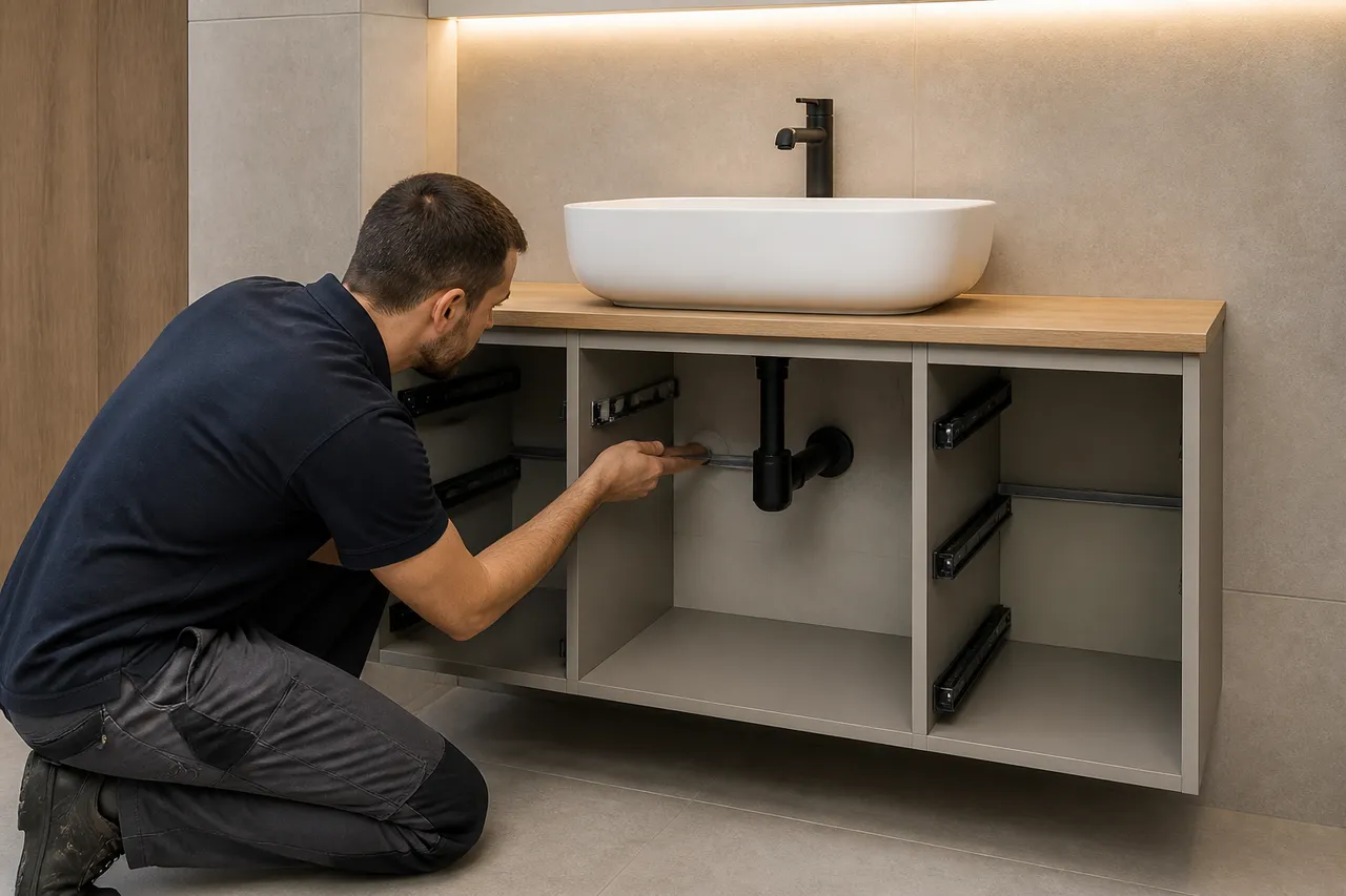 mobilier de baie compatibil cu sifonul