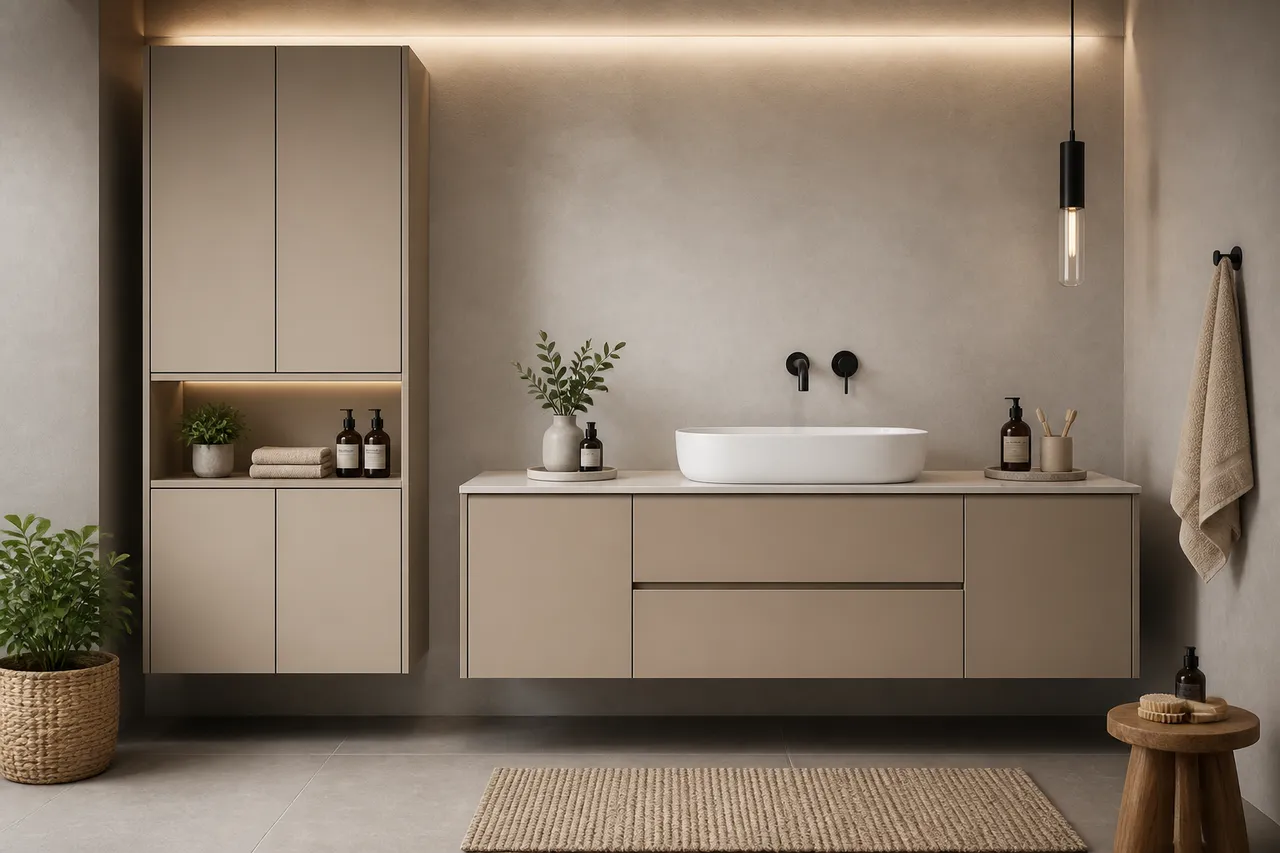 mobilier de baie modern cu depozitare eficientă