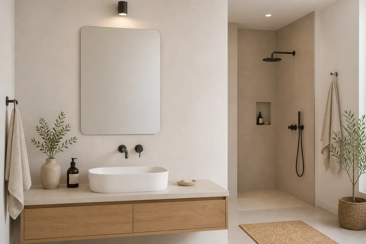 oglindă simplă pentru baie bine ventilată