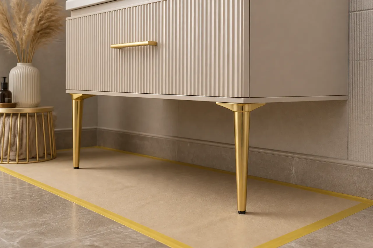 picioare aurii metalice pentru mobilier de baie