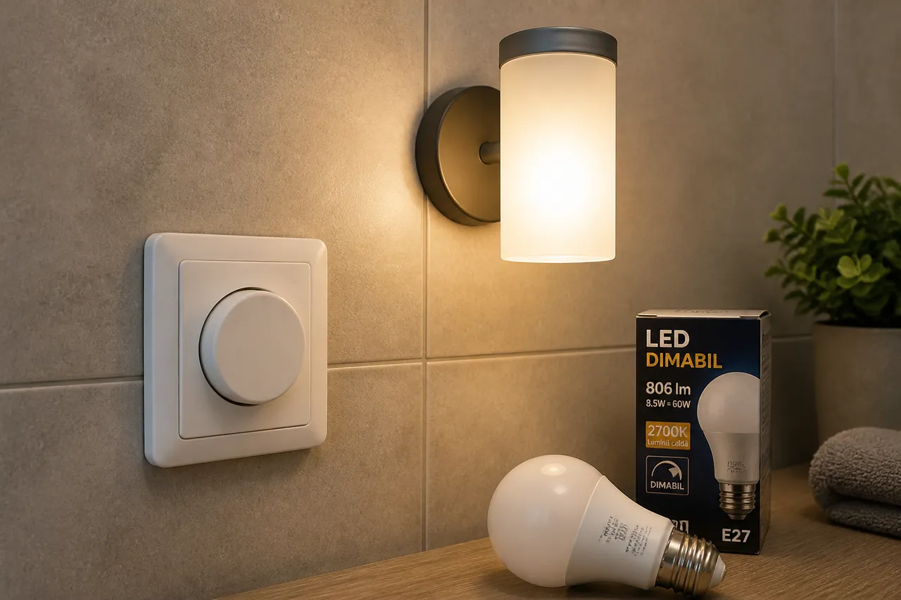 variator de lumină compatibil cu LED în baie