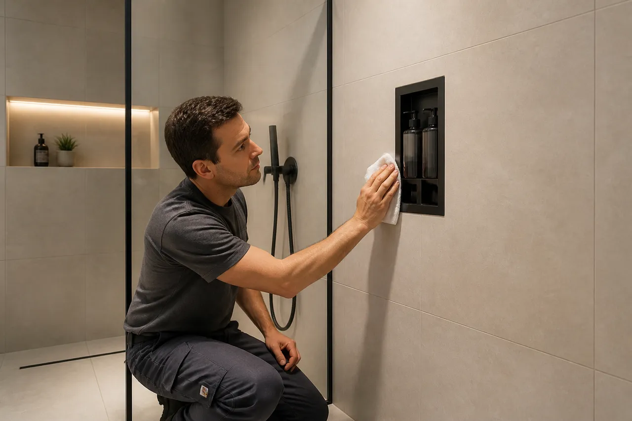 verificare întreținere dispenser încastrat baie fără infiltrații