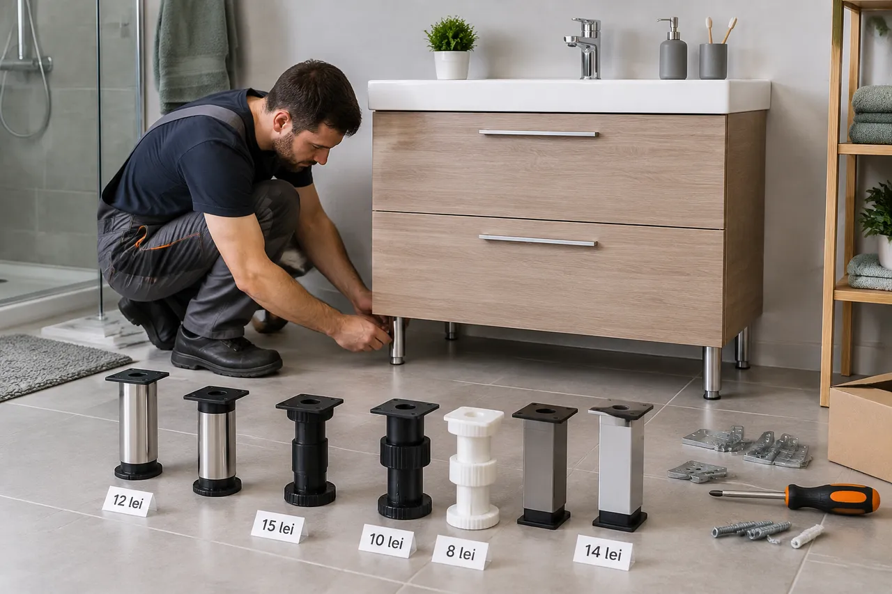 alegerea picioarelor reglabile pentru mobilier de baie