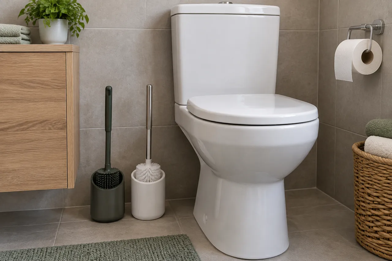 comparație între peria de WC din silicon și peria clasică
