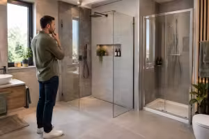Duș walk-in sau cabină cu uși alegerea potrivită pentru baia ta