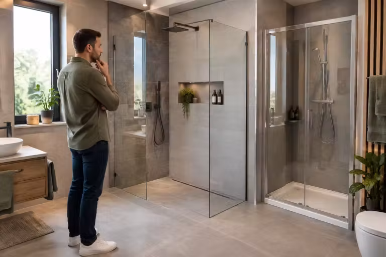 Duș walk-in sau cabină cu uși alegerea potrivită pentru baia ta