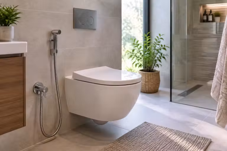 Dușul igienic lângă vasul WC se montează corect și rămâne sigur
