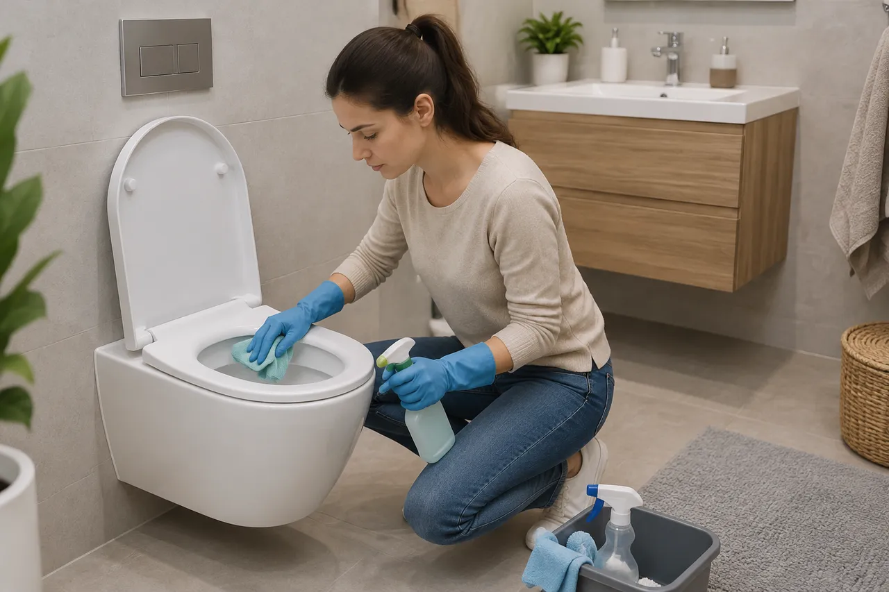 întreținerea și curățarea unui vas WC rimless