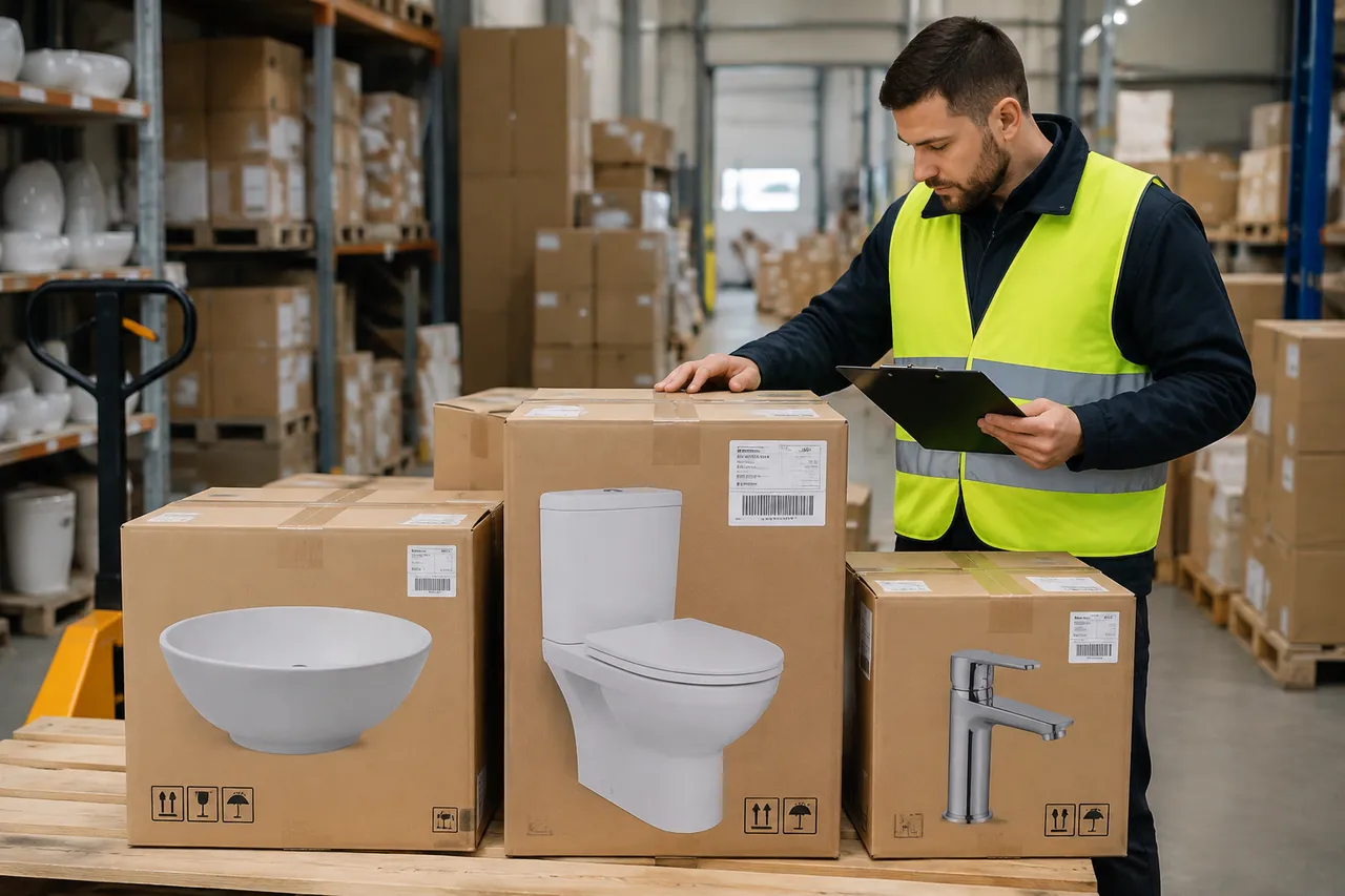 verificarea ambalării obiectelor sanitare înainte de livrare